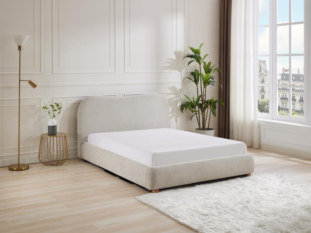 Storage bed 160x200 cm - Fabric - Beige - Elariva UEOW59416