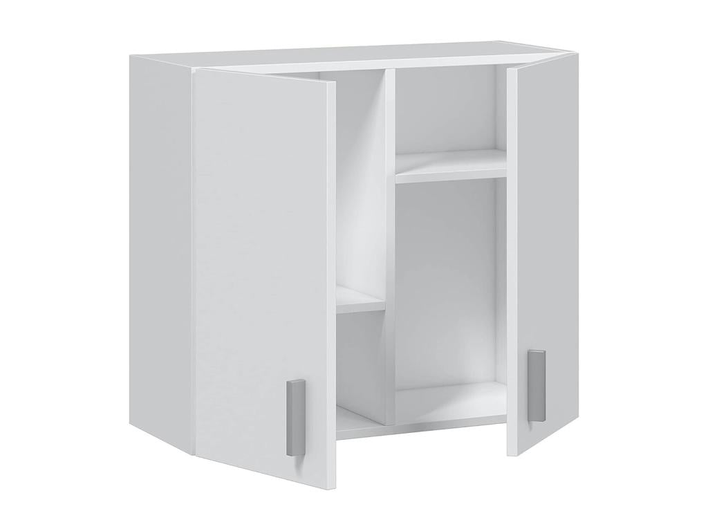 Wall-mounted storage cabinet with 2 doors, white - Length 59 x Height 60 x Depth 26.5 cm OTJG32341