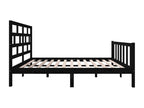 Black bed frame, solid pine wood, 135x190 cm, double, LMGL85164