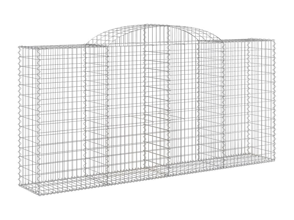 9-piece arched gabion baskets, 300x50x140/160 cm, galvanized iron, IPWG67165