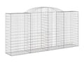 9-piece arched gabion baskets, 300x50x140/160 cm, galvanized iron, IPWG67165