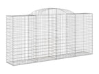 9-piece arched gabion baskets, 300x50x140/160 cm, galvanized iron, IPWG67165