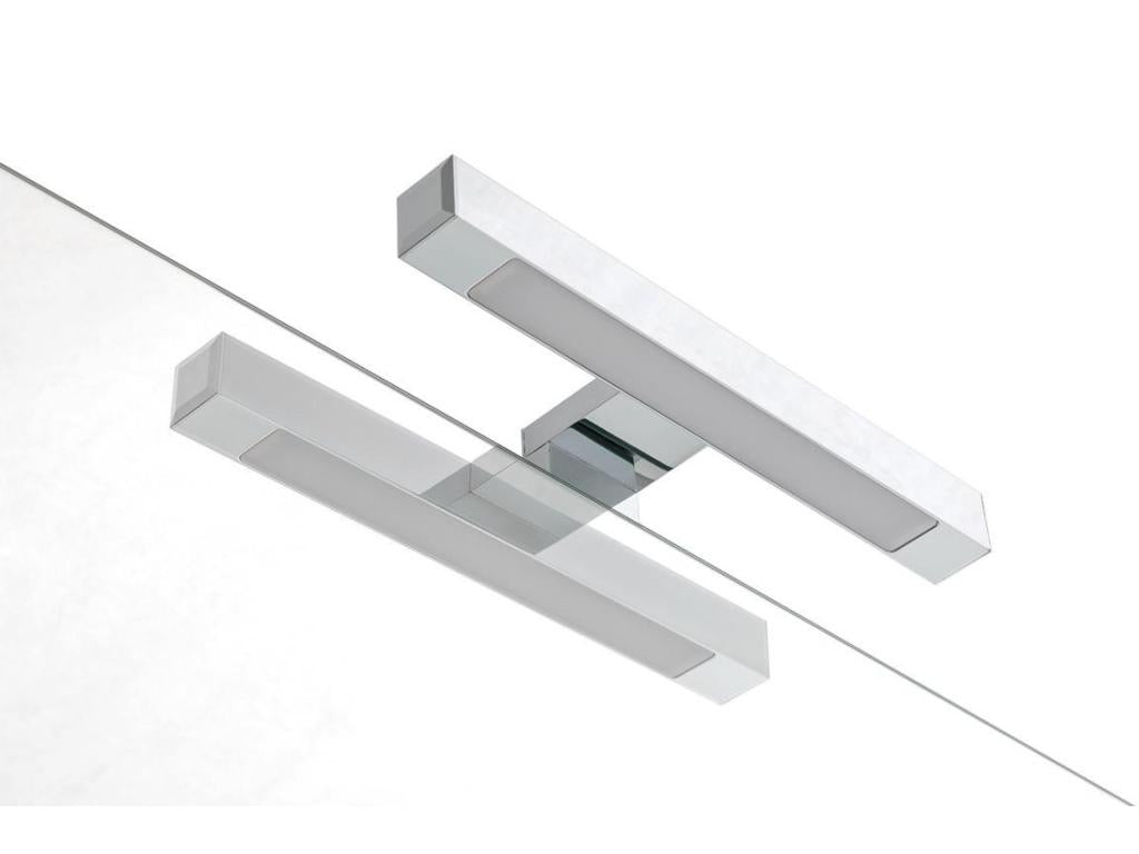 Lysvia L 100cm bathroom vanity unit with 2 drawers in matte white lacquer and LED mirror FAMJ21389