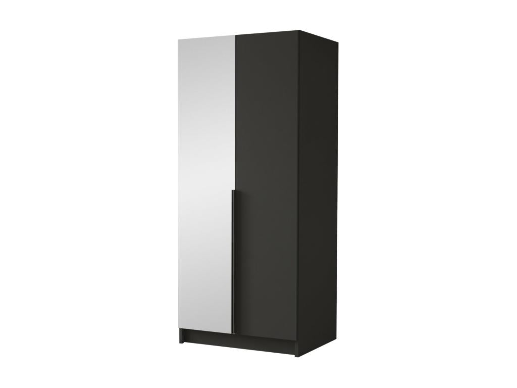 Lysvia 194 Black Wardrobe 215x100x58cm Wardrobe Doors With Hinges HZDS91499