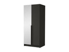 Lysvia 194 Black Wardrobe 215x100x58cm Wardrobe Doors With Hinges HZDS91499