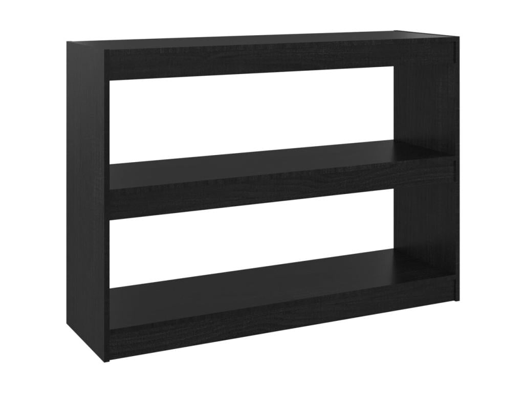 Black Bookshelf/Room Divider 100x30x71.5 cm Solid Pine AWIF34696