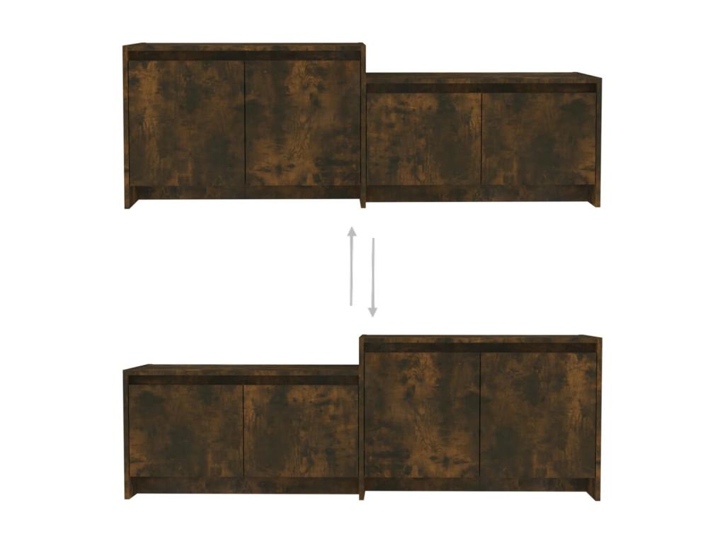 Smoked Oak TV Stand 146.5x35x50 cm Engineered Wood RBWH14638