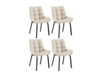 Set of 4 dining chairs - Fabric / Black - Ivory - Elariva WUWY50012
