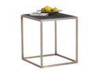 Lysvia - Antique Brass/Walnut Side Table JFWI50105