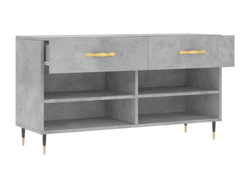 Concrete grey shoe bench 102x35x55 engineered wood NHPQ76665