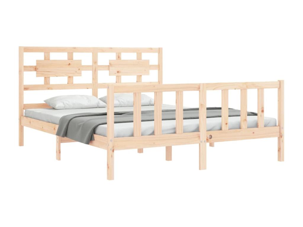Bed frame with headboard, solid wood size KVDM94945
