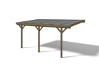 Lysvia single lean-to carport in treated wood - with PVC roof - 1 car - 15 m² - Lysvia YMTW64082
