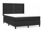 Bed base with mattress, black, 140x200 cm, faux leather, GQHG39038