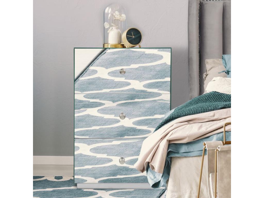 Bedside Table 63cm Transparent / Silver YEAM26032