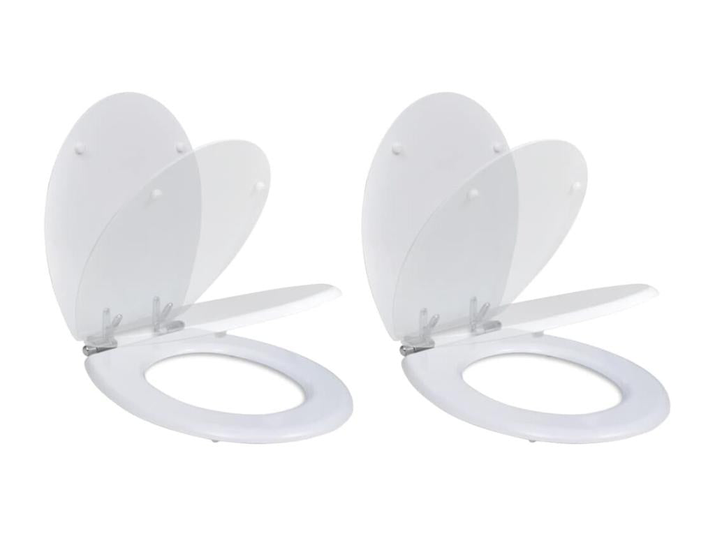 Set of two white wood-effect seats, 45x36x5 cm, 02 0002941 UGSY59019