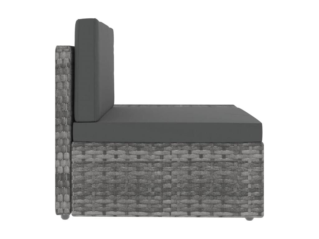 4-piece garden furniture set, Grey Wicker Resin KWBZ46610