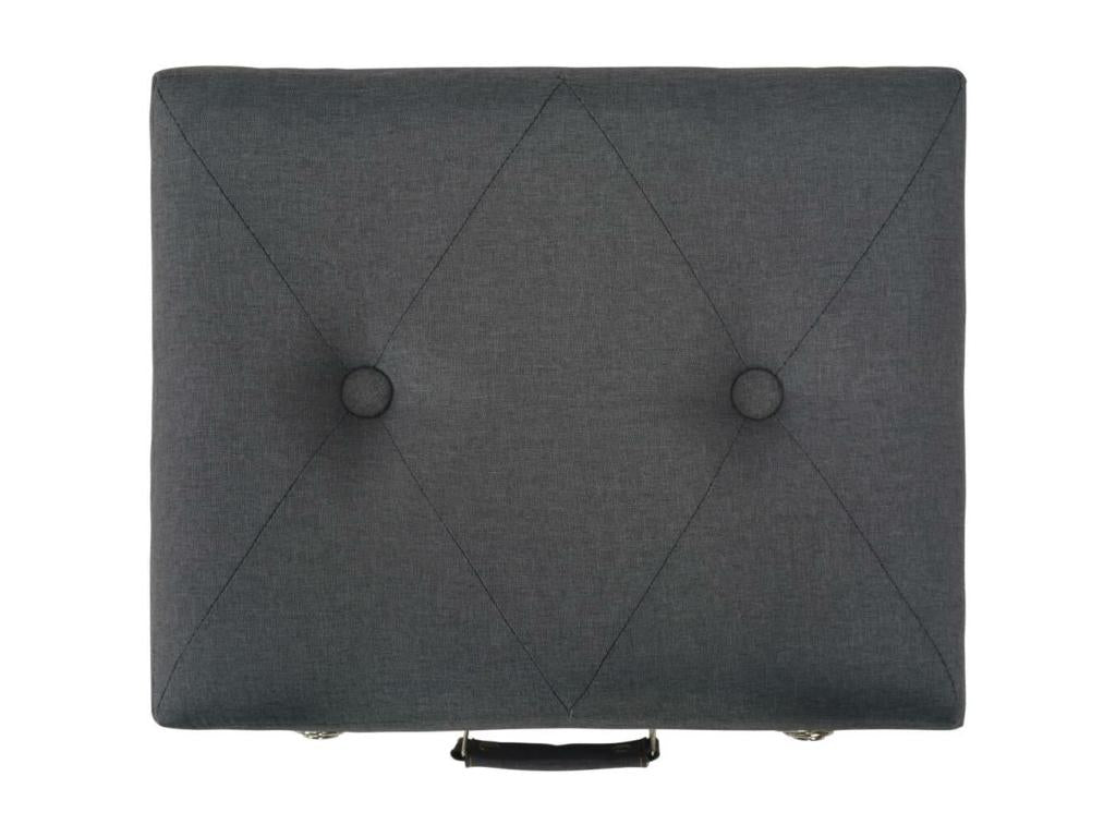 Grey fabric pouf/stool/bench/furniture, 40x33x33 cm, 3002158 BECX14683