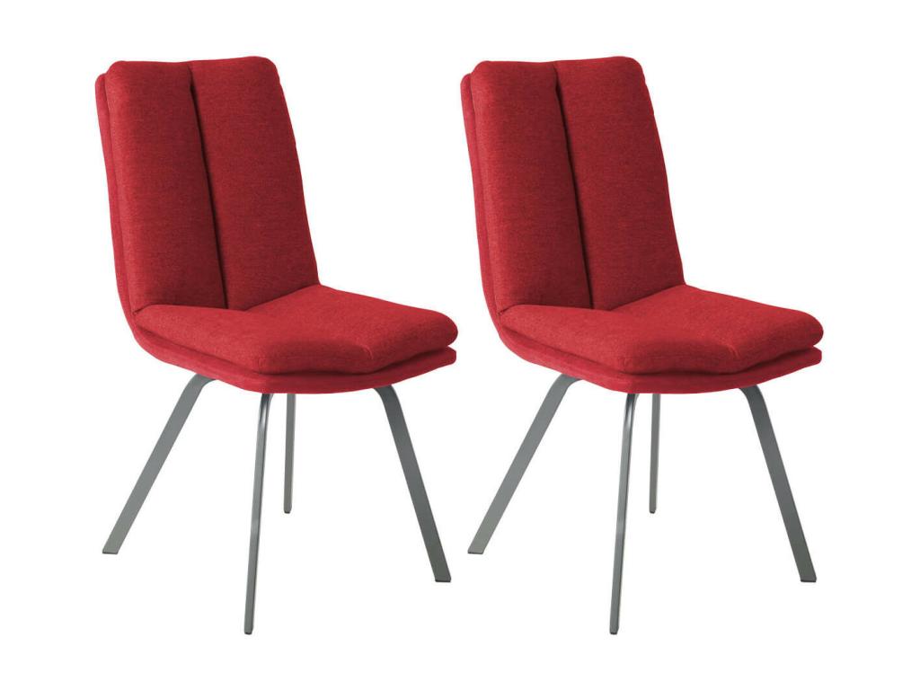 Elariva - Set of 2 Red Chairs with Cushion Cover SLMN95263