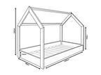 Children's 2-in-1 House Bed/Playhouse in Natural Wood 160x80 cm - White JAJK37634