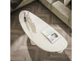 Elariva UOQQ94876 White Pebble-Shaped Composite Marble Coffee Table