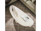 Elariva UOQQ94876 White Pebble-Shaped Composite Marble Coffee Table