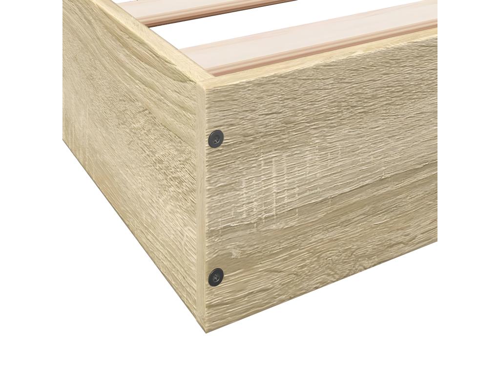 Oak bed frame 120x200 engineered wood BUJK11519