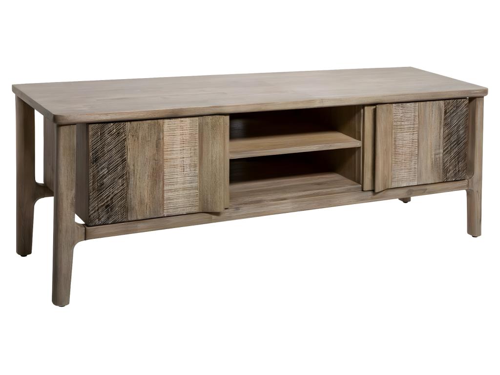 Beige wooden TV stand - W 150 x D 45 x H 55 cm HOAW62158