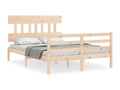 Bed frame with headboard 140x190 cm solid wood TSAW46568
