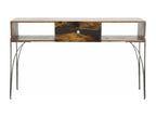 Brown wooden console table with drawer, 130x40x80 cm, KWAU37848