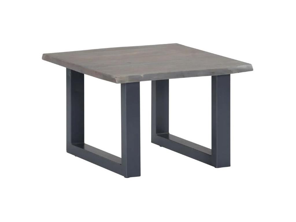 Lysvia square coffee table in solid wood and grey metal Lysvia RJRY90341