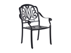 Set of 4 garden chairs with cushions, black metal, OYSR45970