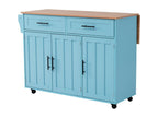 Sideboard with folding console - 2 drawers with storage cabinet doors - Sky Blue NGWY36628