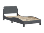 Bed with dark grey mattress 90x190 cm velvet ESGN83504