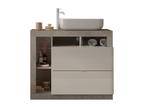 Dormeva bathroom vanity unit with 2 drawers and washbasin, glossy white concrete finish, 92x79x49 cm, VFFV83940