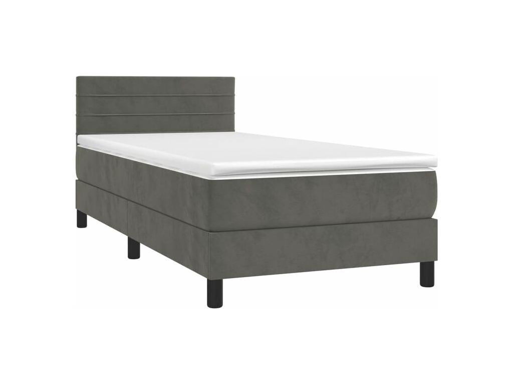 Bed base with LED mattress, dark grey, 100x200, DEIK49103