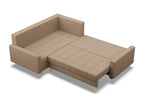 Left Corner Sofa with Ottoman Bed Function Brown RLEN65191