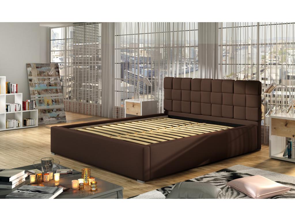 Dormeva YZTX76889 160x200cm Upholstered Black Faux Leather Bed with Storage