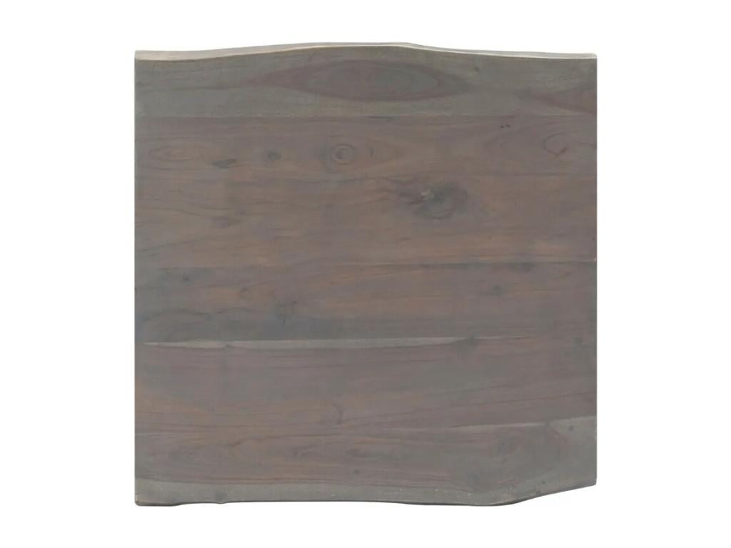 Lysvia square coffee table in solid wood and grey metal Lysvia RJRY90341