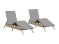 Sun loungers with cushions, set of 2, beige woven resin KBSV01664
