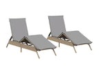 Sun loungers with cushions, set of 2, beige woven resin KBSV01664