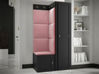 Entryway furniture 381 186x82x46cm Black - Pink MDF - Laminate - Tapestry XLAJ45678