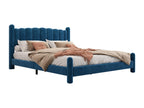 Adult bed upholstered in velvet - 160x200 cm - with slatted base - Lysvia - Blue ISRW74237