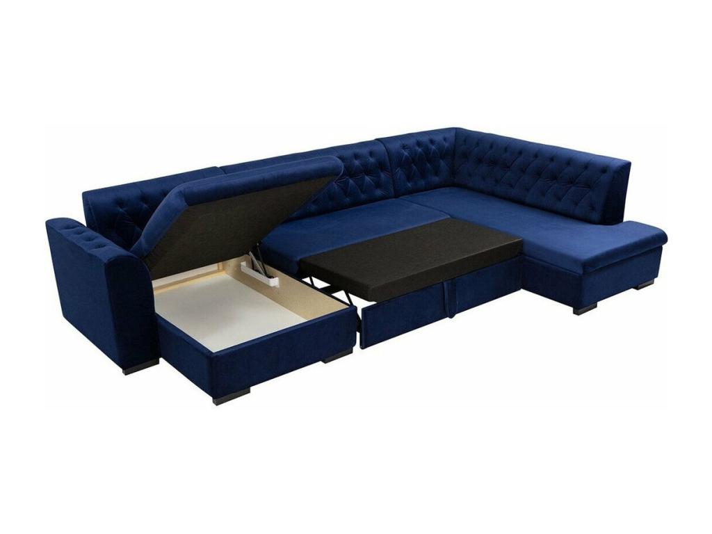 Corner sofa 269 Yellow Sleeping function Bed box 345x205x82cm RASA63828