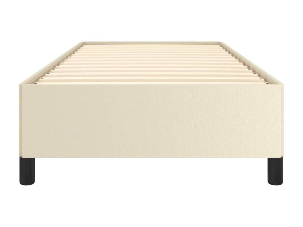 Cream bed frame 80x200 cm Faux leather CUUL94473