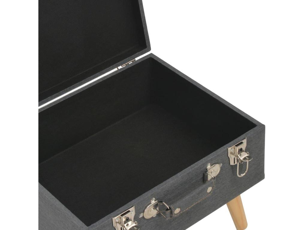 Grey fabric pouf/stool/bench/furniture, 40x33x33 cm, 3002158 BECX14683