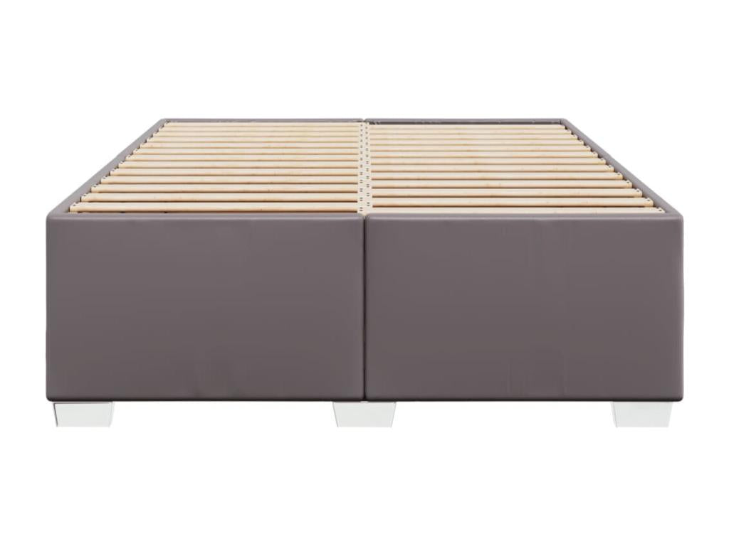 Grey faux leather bed frame without mattress 140x190 cm AVSI76846