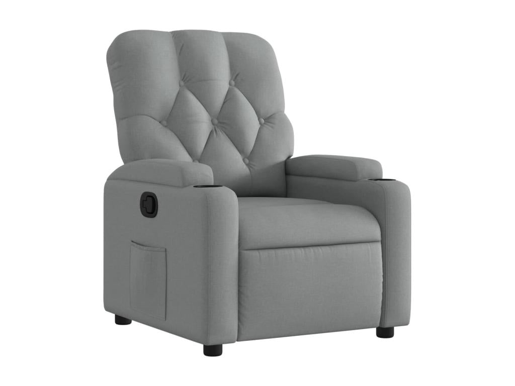 Light Grey Fabric Reclining Armchair HDFM02874
