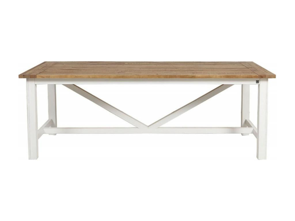 White Wooden Rectangular Table - Rivages Lysvia MDWJ91416