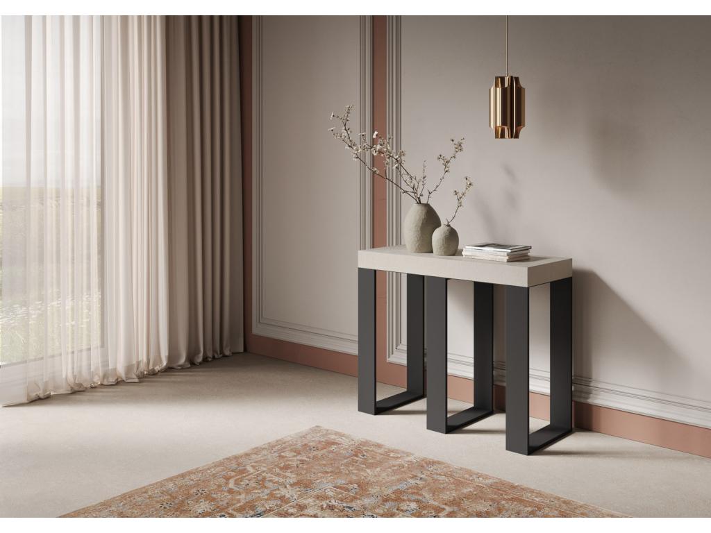 Extendable console table 90x40/196 cm Sintesi Small Cashmere frame Anthracite AEQR34733