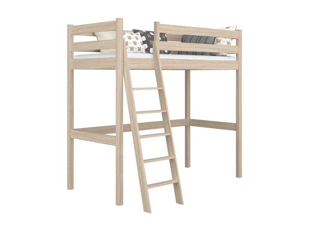 Oak loft bed N03 Whitewashed Oak 100x200 JWIW38158